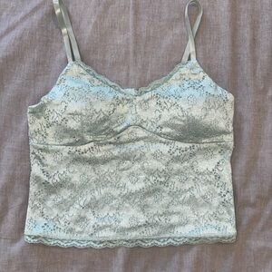 No Boundaries Lace Trim Camisole in Light Blue